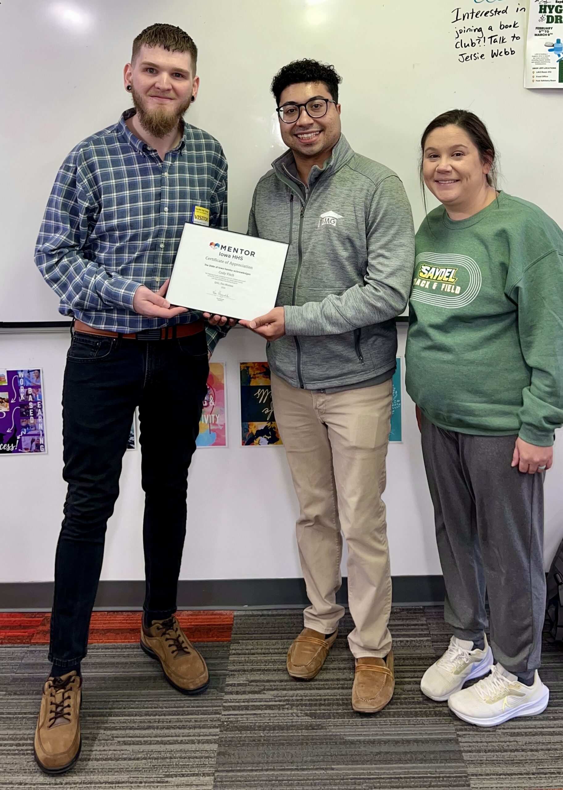 Cody Fitch Certificate of Appreciation